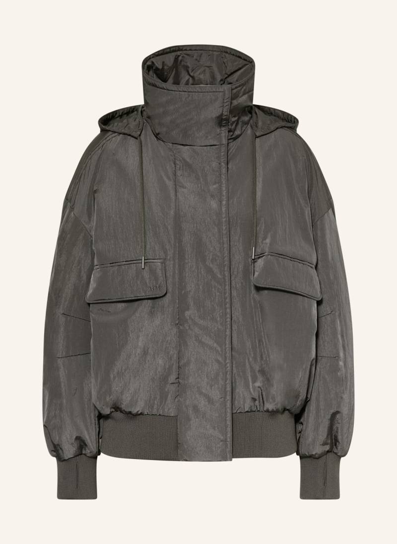 Mm Blouson Mmlamaca Mit Abnehmbarer Kapuze grau von MM