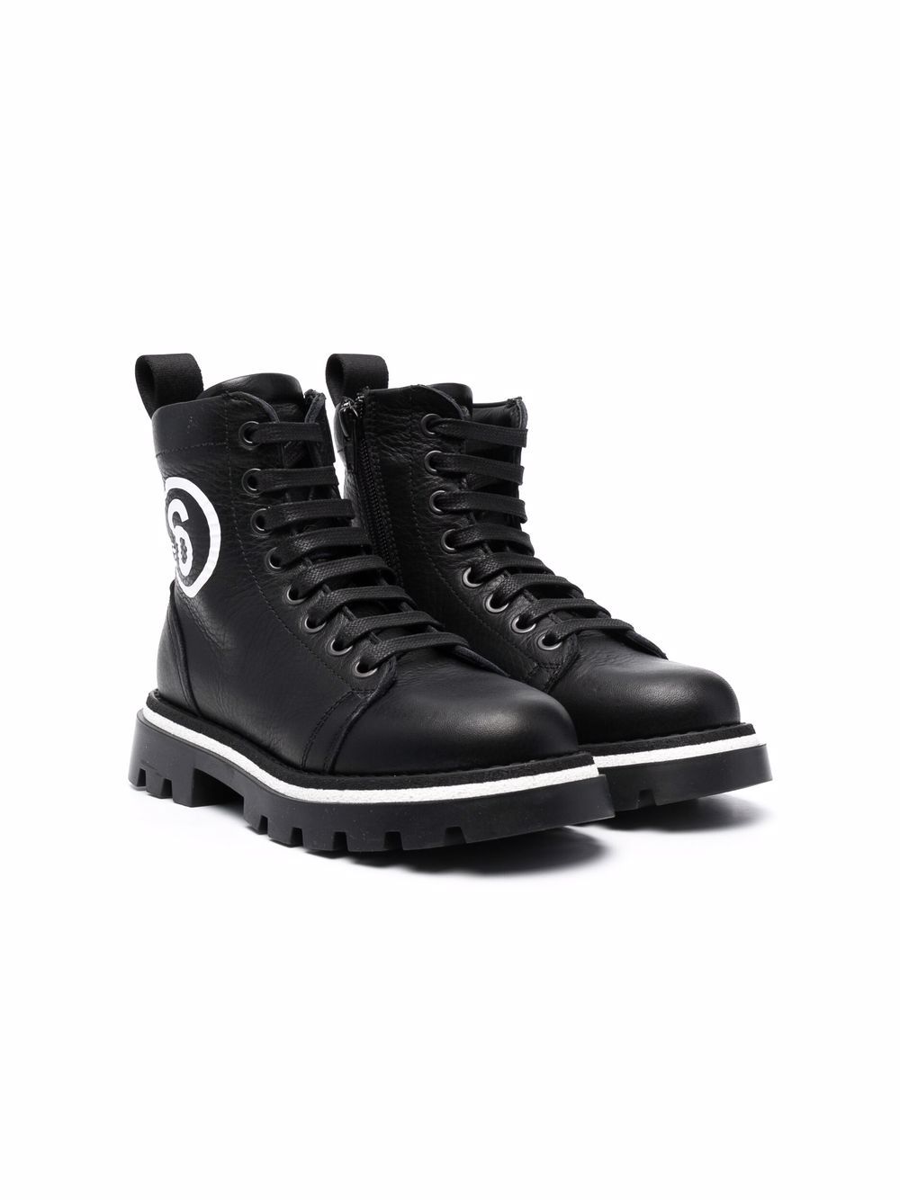 MM6 Maison Margiela Kids Stiefeletten mit Logo-Print - Schwarz MM6 Maison Margiela Kids Stiefeletten mit Logo-Print - Schwarz von MM6 Maison Margiela Kids