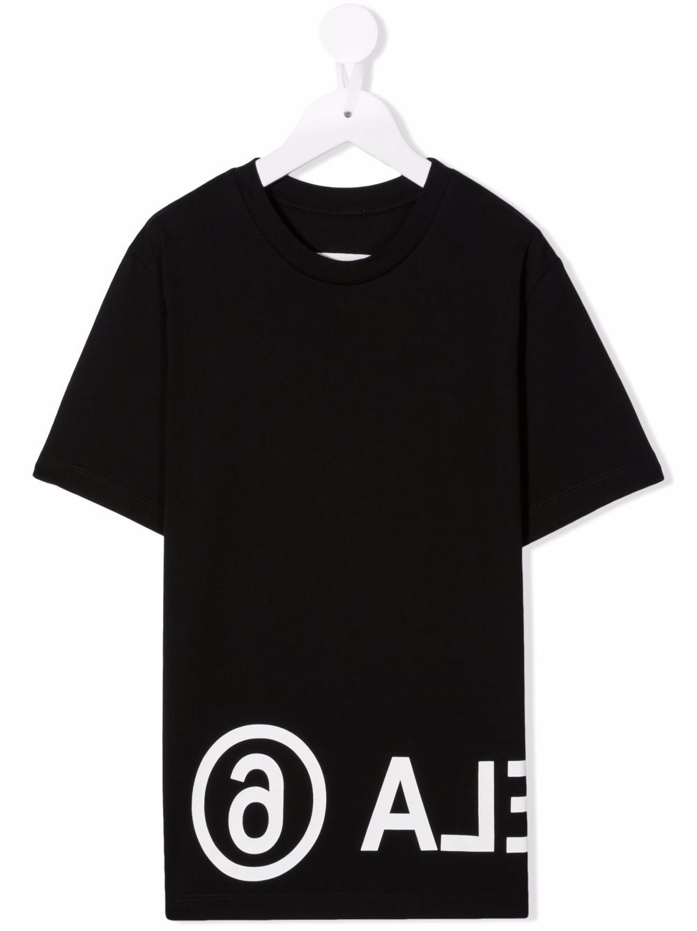 MM6 Maison Margiela Kids T-Shirt mit umgedrehtem Logo - Schwarz von MM6 Maison Margiela Kids