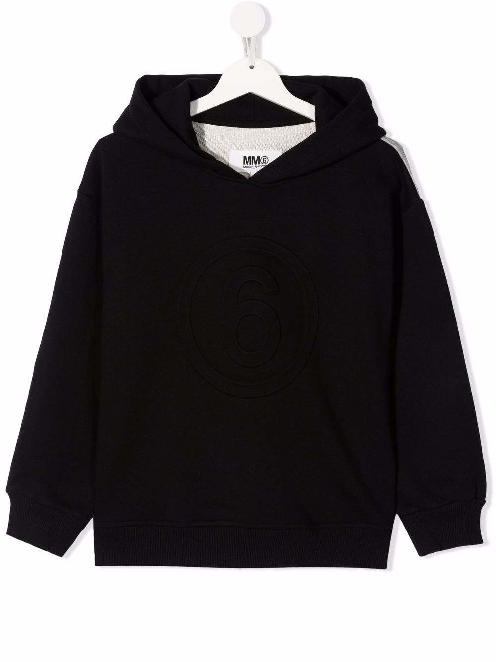 MM6 Maison Margiela Kids Zweifarbiger Hoodie - Schwarz von MM6 Maison Margiela Kids