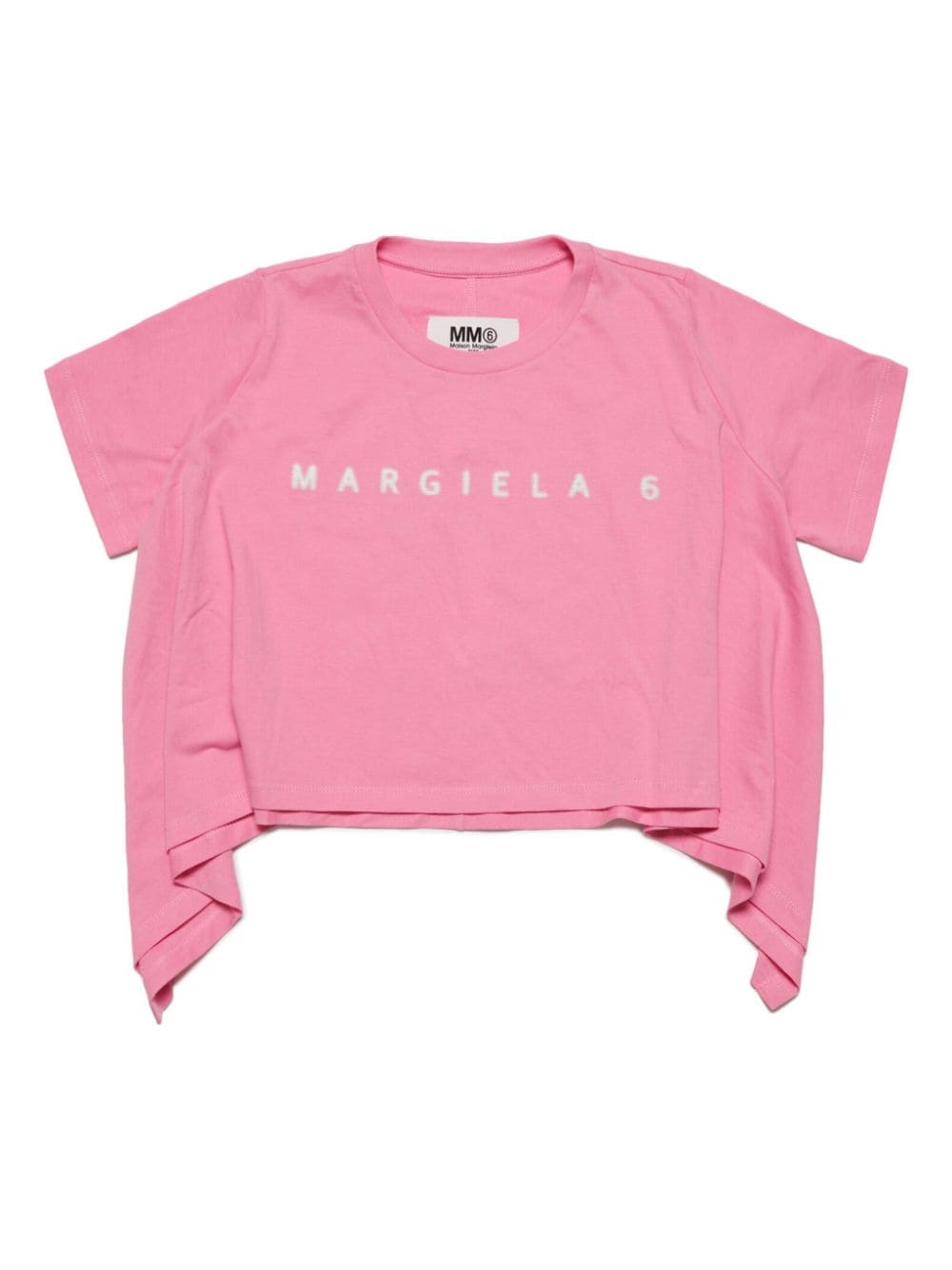 MM6 Maison Margiela Kids Asymmetrisches T-Shirt mit Logo-Print - Rosa von MM6 Maison Margiela Kids