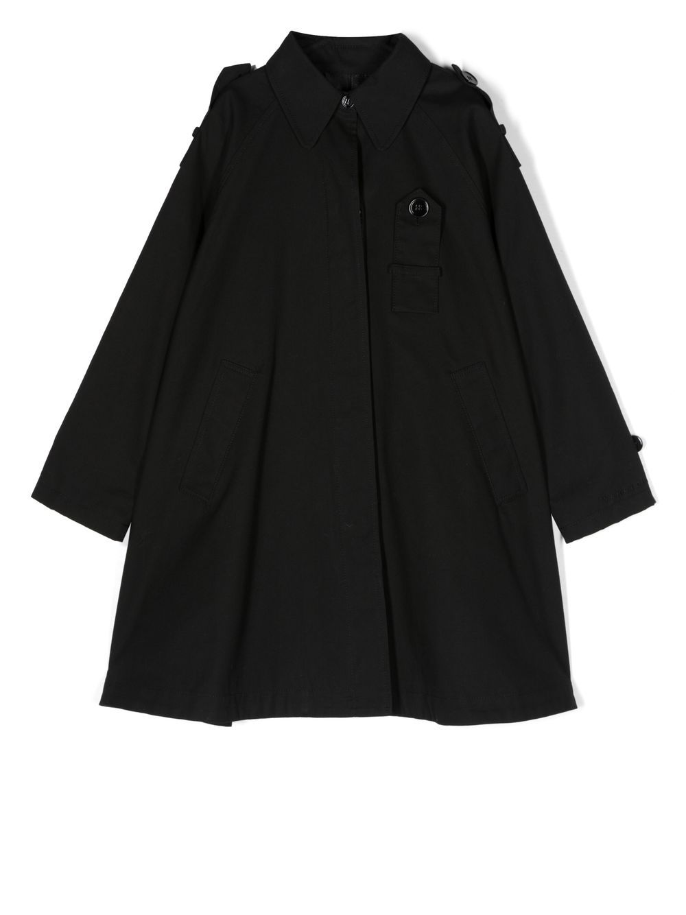 MM6 Maison Margiela Kids Ausgestellter Trenchcoat - Schwarz von MM6 Maison Margiela Kids