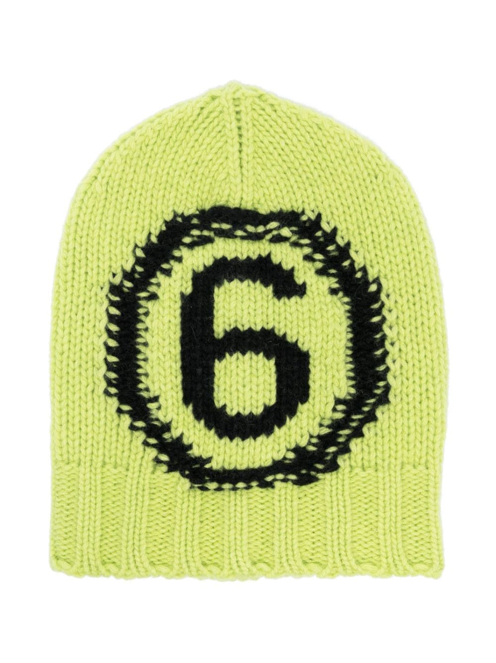 MM6 Maison Margiela Kids Beanie mit Intarsien-Logo - Grün von MM6 Maison Margiela Kids