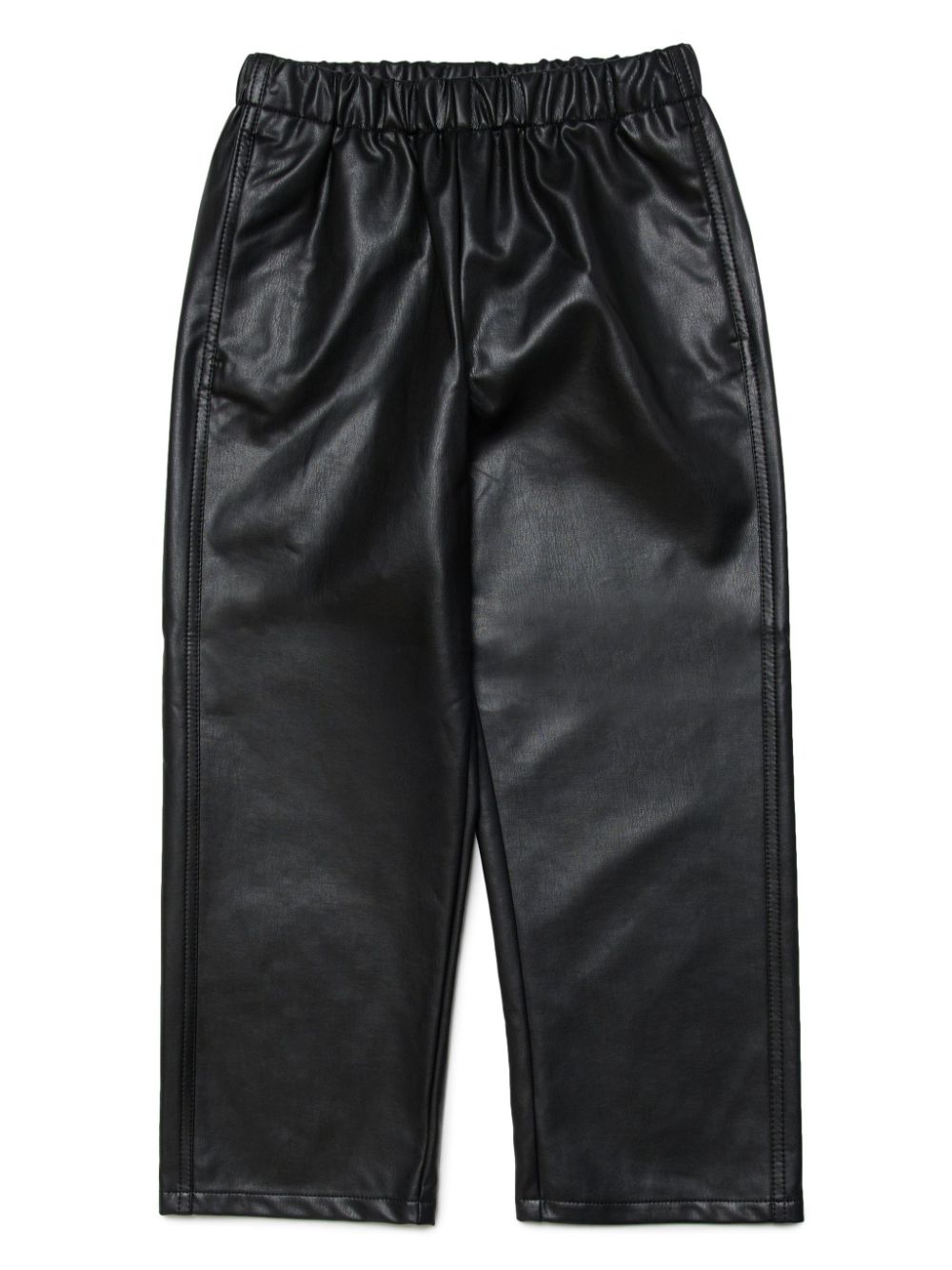 MM6 Maison Margiela Kids Gerade Hose aus Faux-Leder - Schwarz von MM6 Maison Margiela Kids