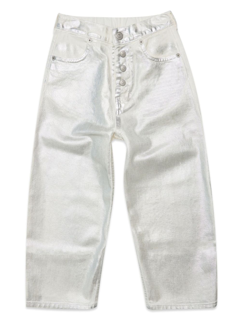 MM6 Maison Margiela Kids Gerade Jeans in Metallic-Optik - Nude von MM6 Maison Margiela Kids