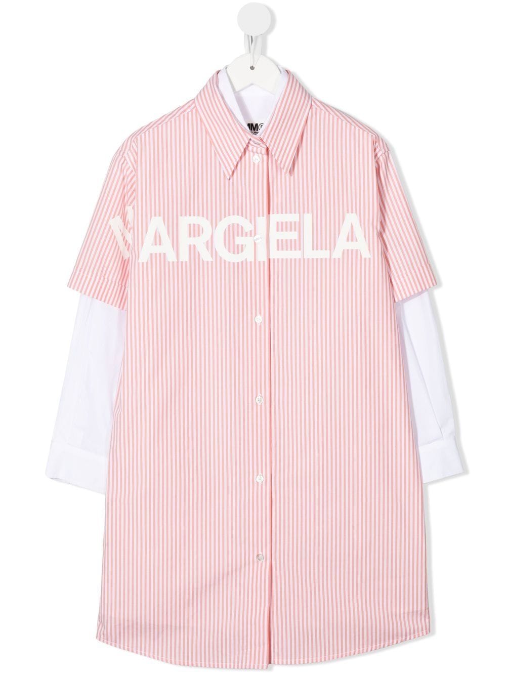 MM6 Maison Margiela Kids Gestreiftes Hemdkleid - Rosa von MM6 Maison Margiela Kids