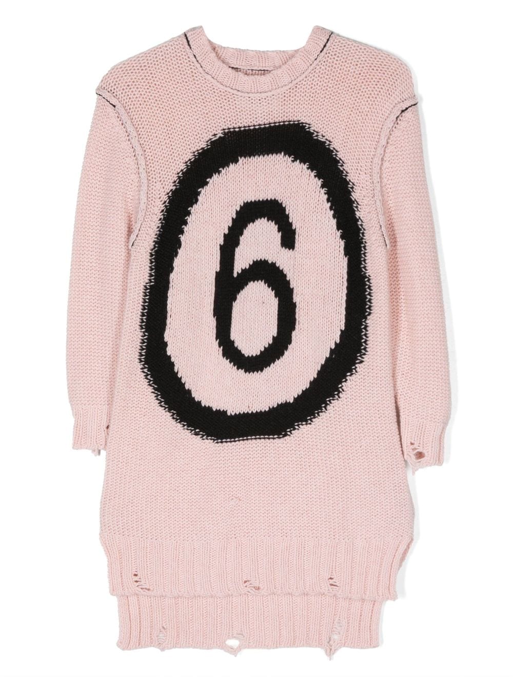 MM6 Maison Margiela Kids Gestricktes Kleid im Distressed-Look - Rosa von MM6 Maison Margiela Kids