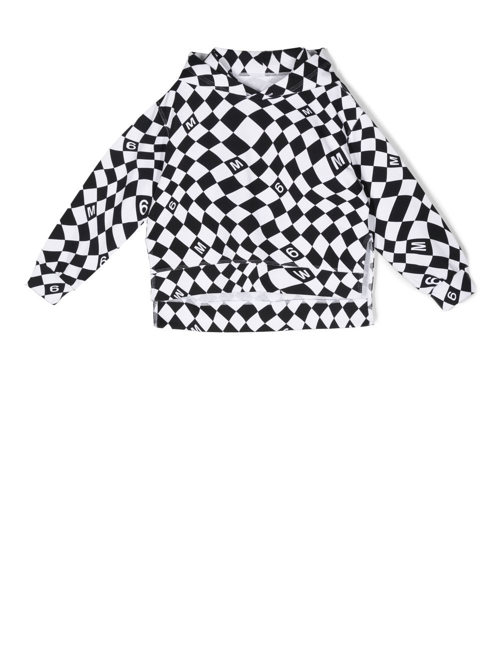 MM6 Maison Margiela Kids Hoodie mit Schachbrettmuster - Schwarz von MM6 Maison Margiela Kids