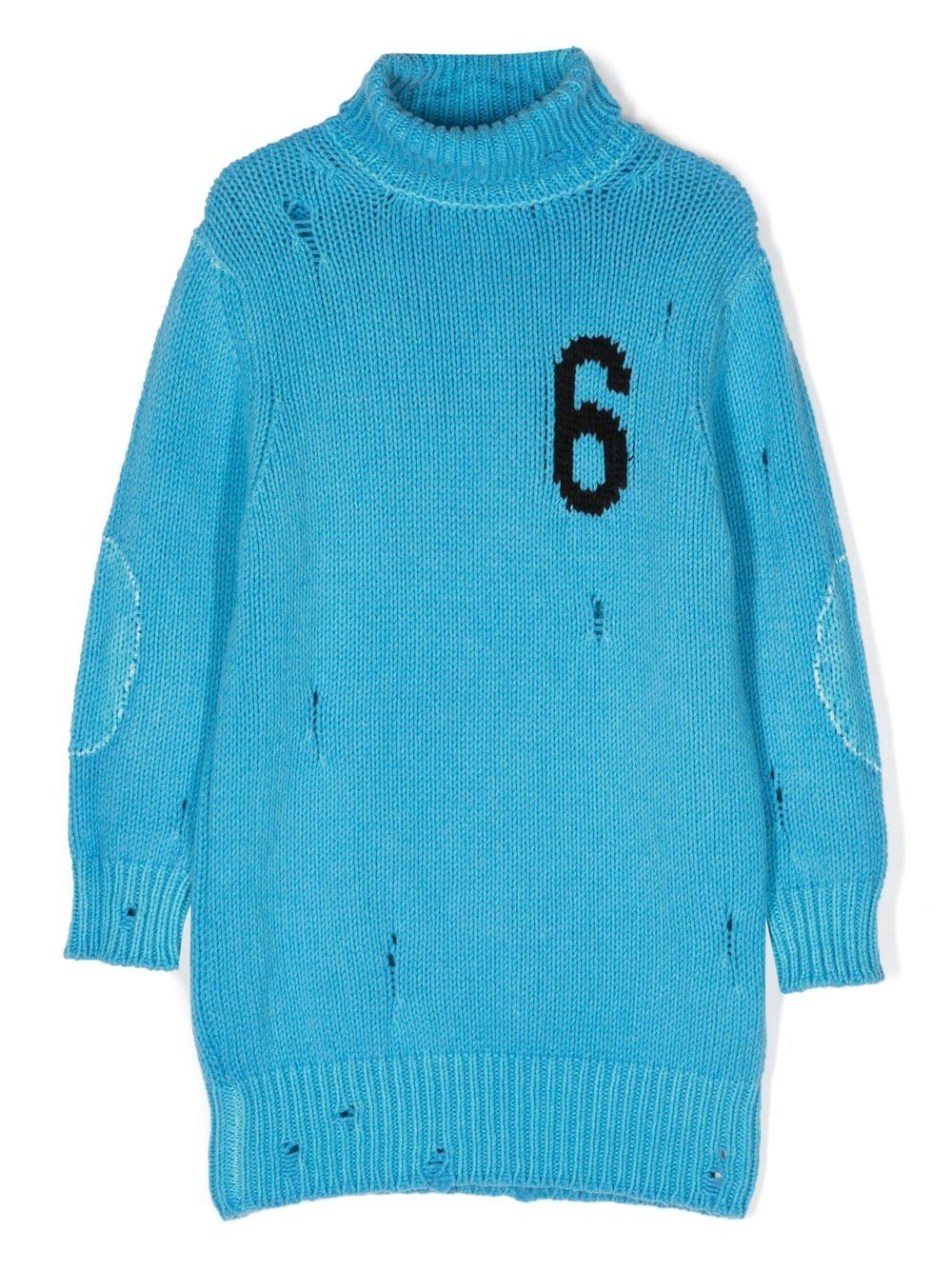 MM6 Maison Margiela Kids Intarsien-Kleid mit Logo - Blau von MM6 Maison Margiela Kids