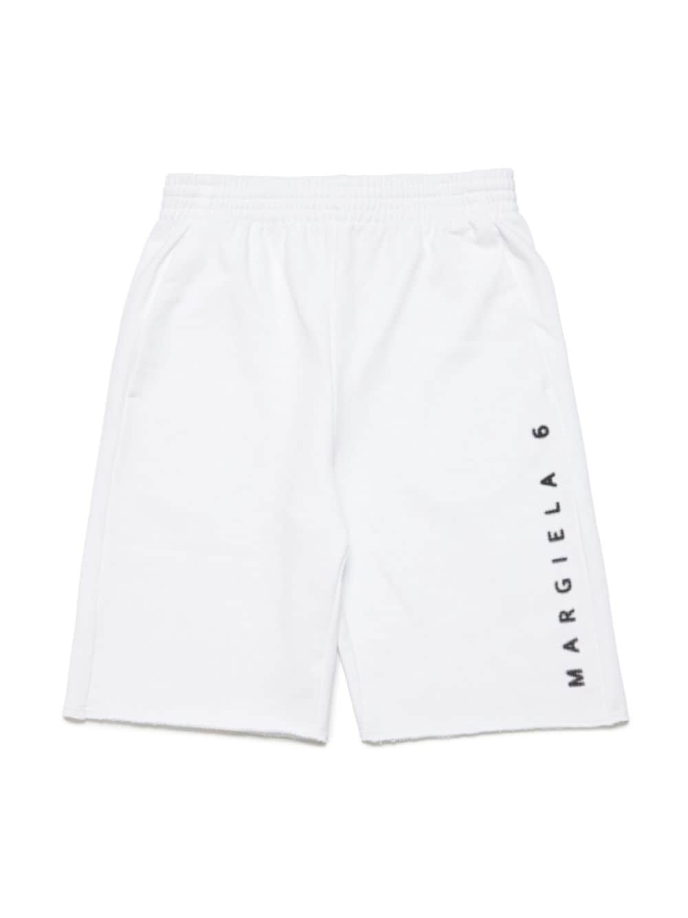 MM6 Maison Margiela Kids Joggingshorts mit Logo-Print - Weiß von MM6 Maison Margiela Kids