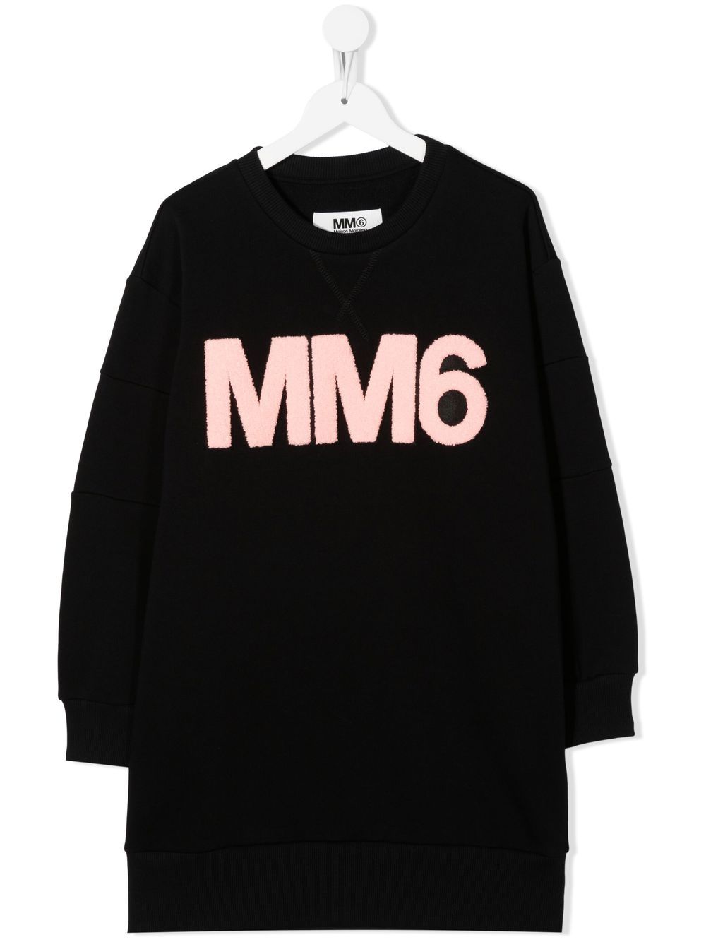 MM6 Maison Margiela Kids Sweatshirtkleid mit Logo-Print - Schwarz von MM6 Maison Margiela Kids