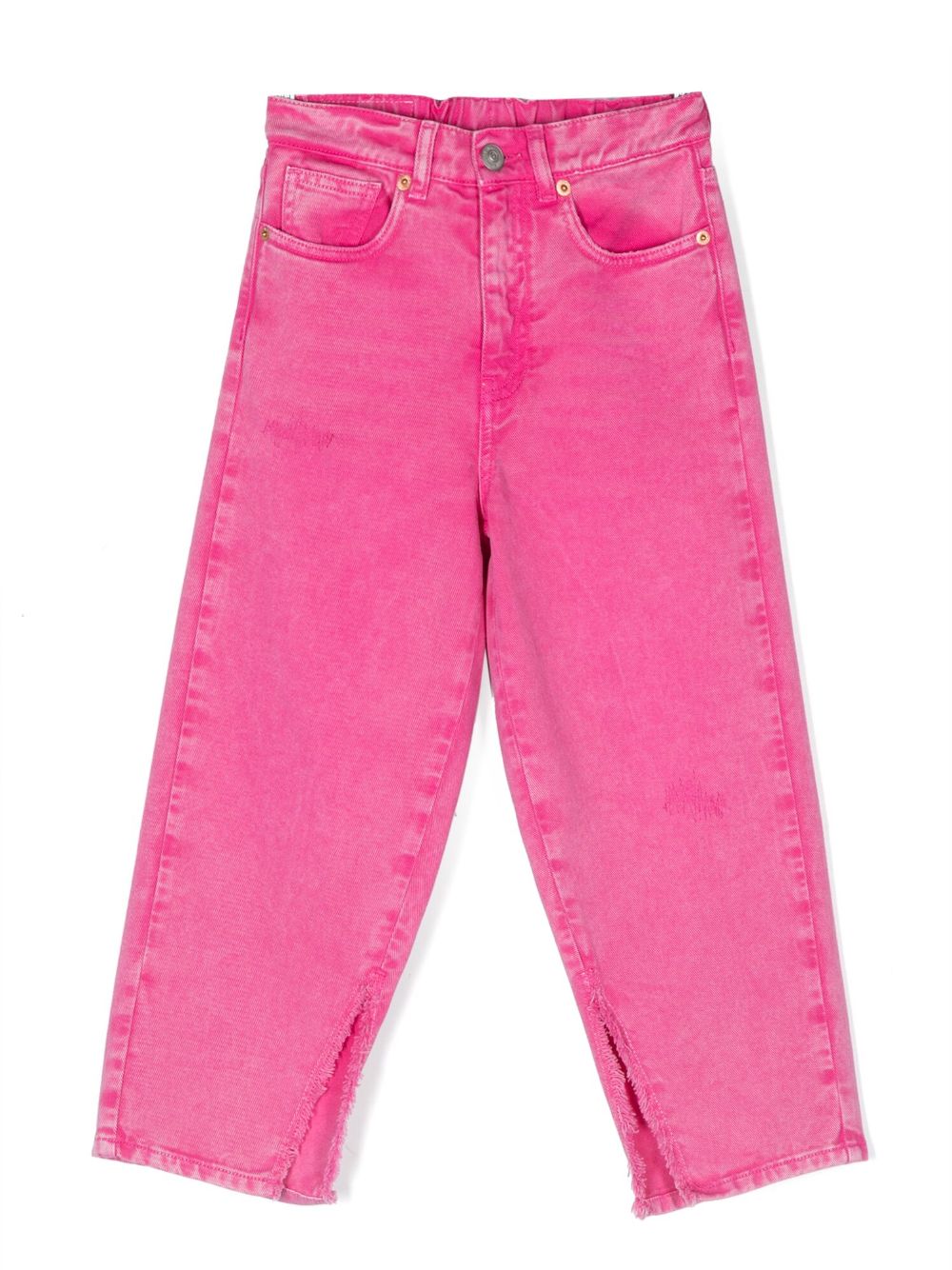 MM6 Maison Margiela Kids Wide-Leg-Jeans mit Logo-Patch - Rosa von MM6 Maison Margiela Kids