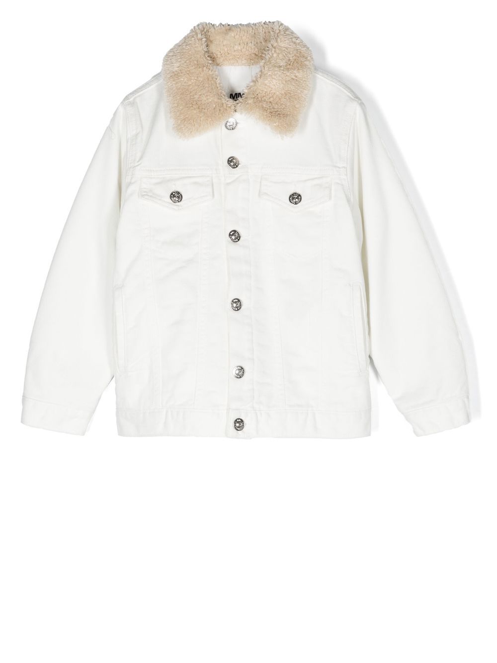 MM6 Maison Margiela Kids Jacke mit Faux Shearling - Weiß von MM6 Maison Margiela Kids