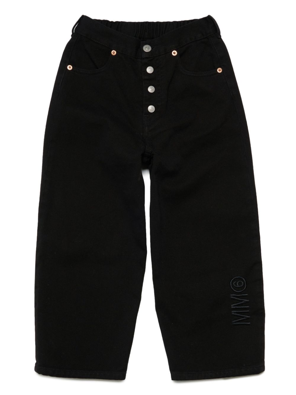 MM6 Maison Margiela Kids Jeans mit Logo-Stickerei - Schwarz von MM6 Maison Margiela Kids