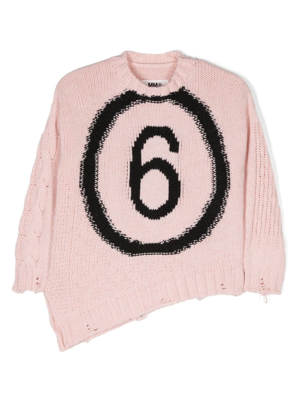 MM6 Maison Margiela Kids Pullover mit Intarsien-Logo - Rosa von MM6 Maison Margiela Kids