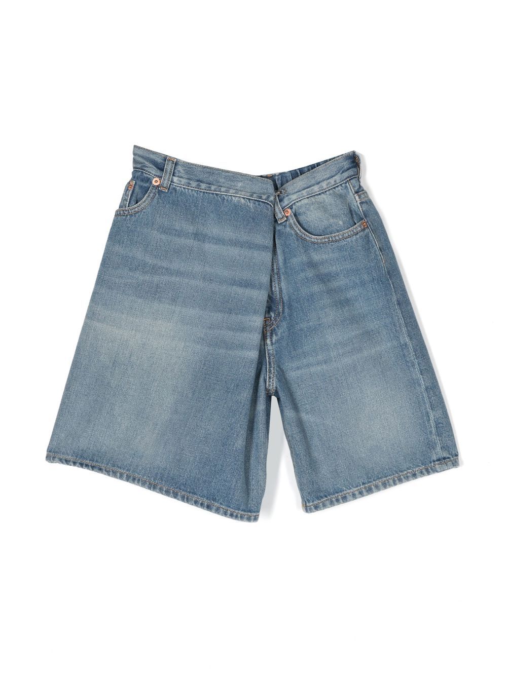 MM6 Maison Margiela Kids Jeans-Shorts mit Logo-Patch - Blau von MM6 Maison Margiela Kids