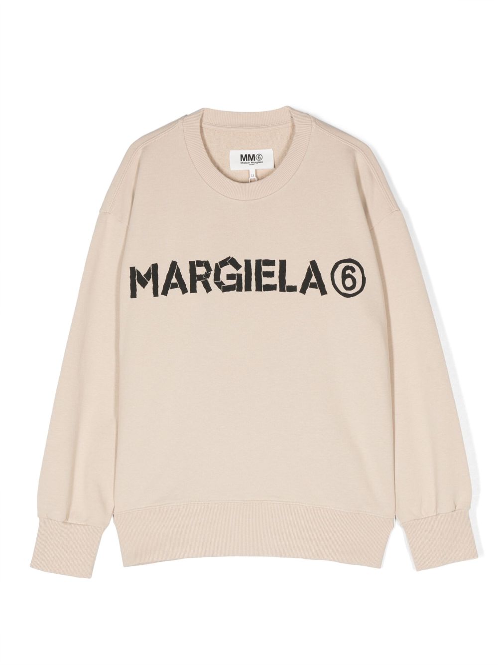 MM6 Maison Margiela Kids Sweatshirt mit Logo-Print - Nude von MM6 Maison Margiela Kids