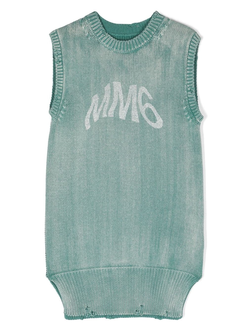 MM6 Maison Margiela Kids Ausgeblichenes Strickkleid - Grün von MM6 Maison Margiela Kids