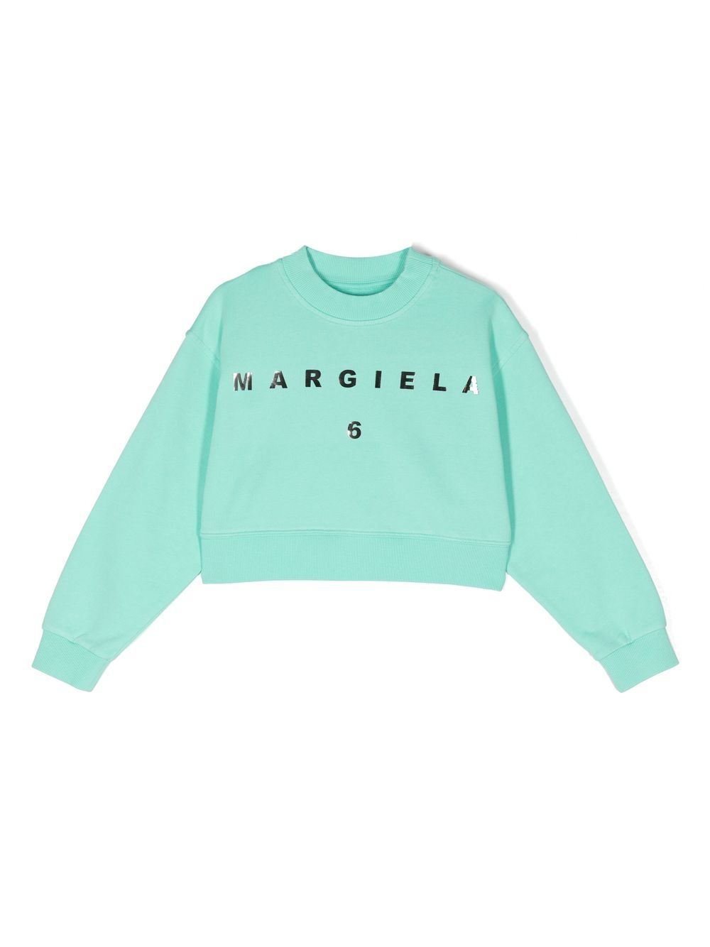 MM6 Maison Margiela Kids Sweatshirt mit Metallic-Print - Blau von MM6 Maison Margiela Kids