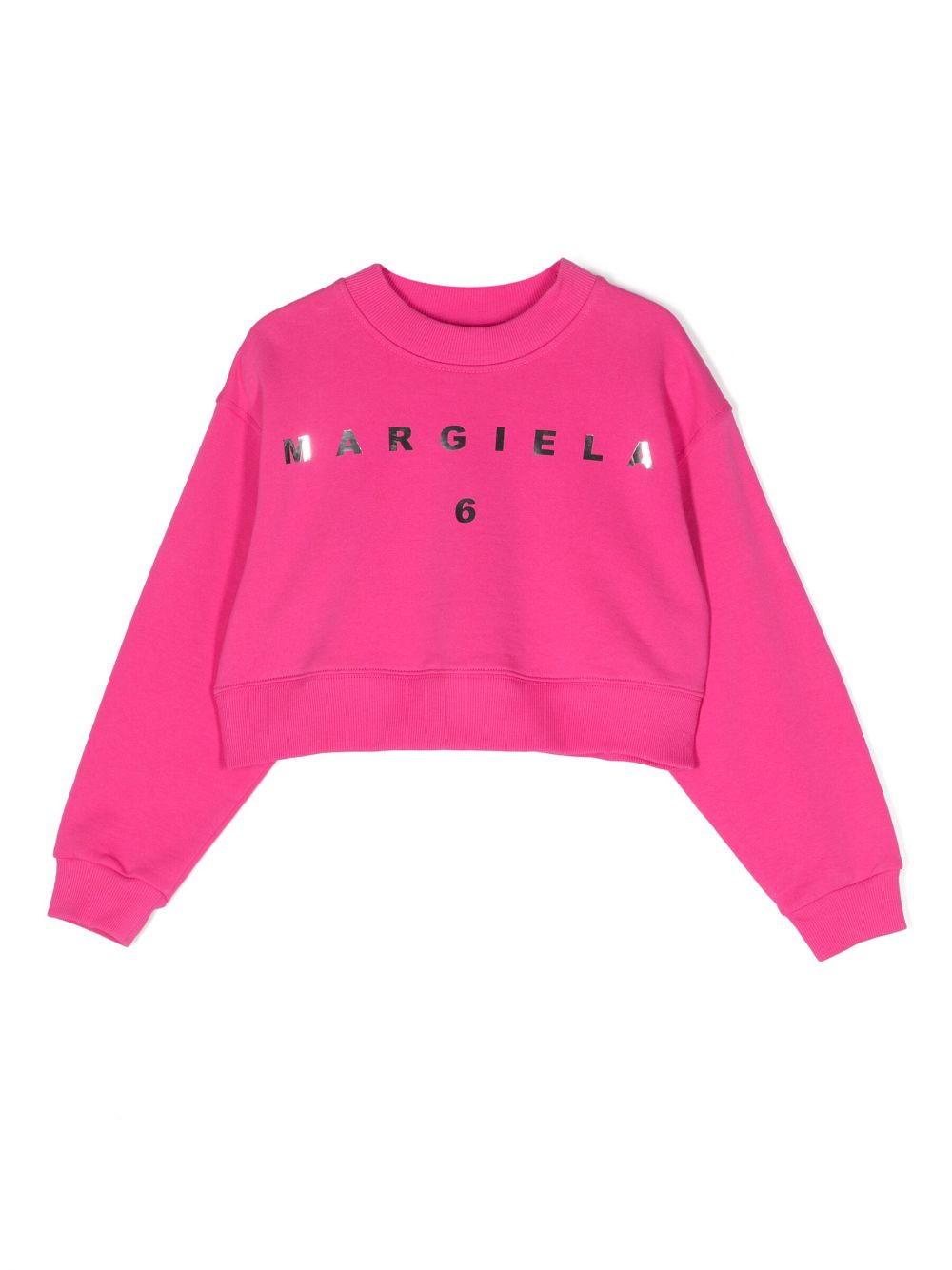 MM6 Maison Margiela Kids Sweatshirt mit Metallic-Print - Rosa von MM6 Maison Margiela Kids
