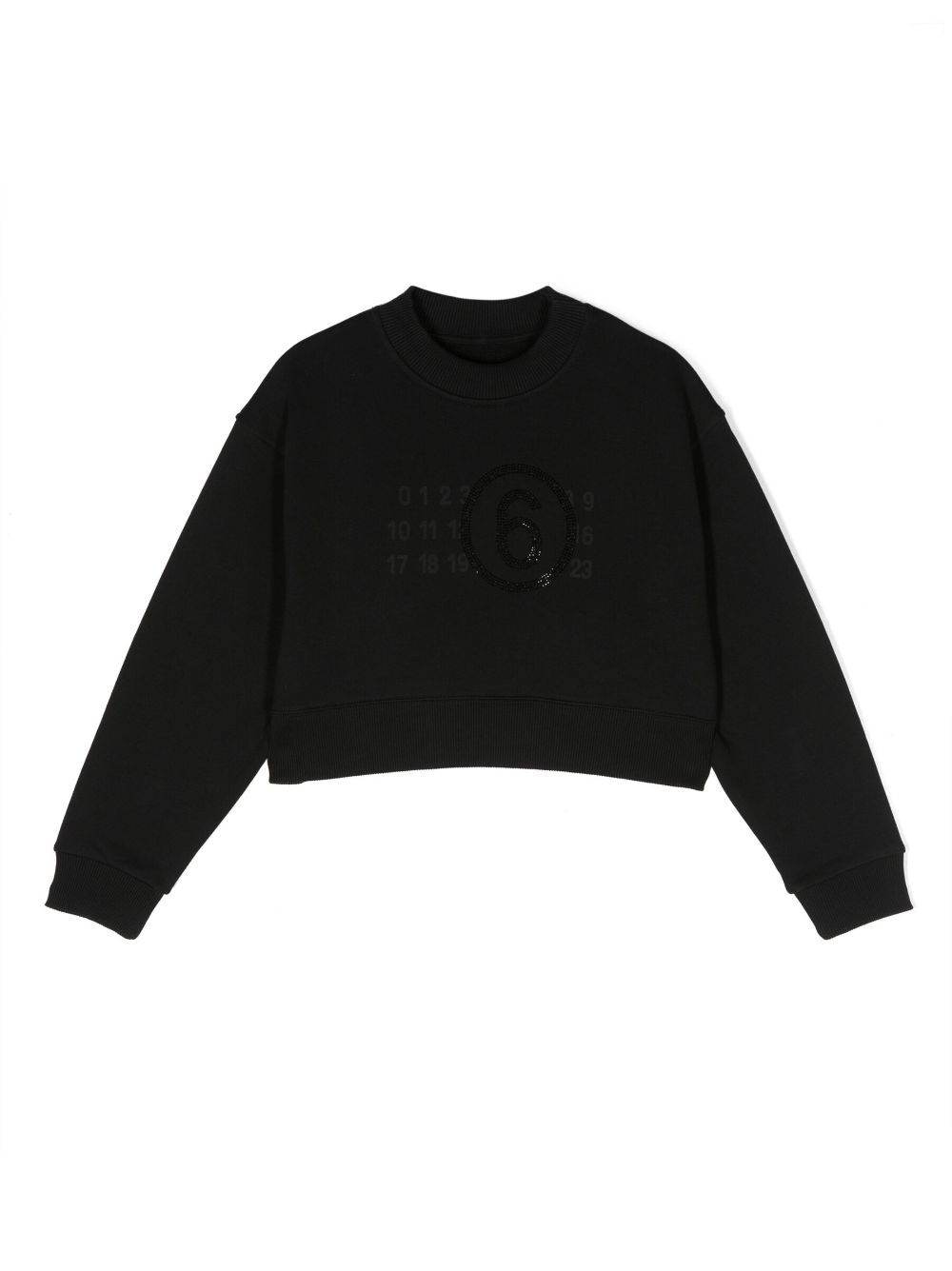 MM6 Maison Margiela Kids Cropped-Sweatshirt mit Nummern-Print - Schwarz von MM6 Maison Margiela Kids