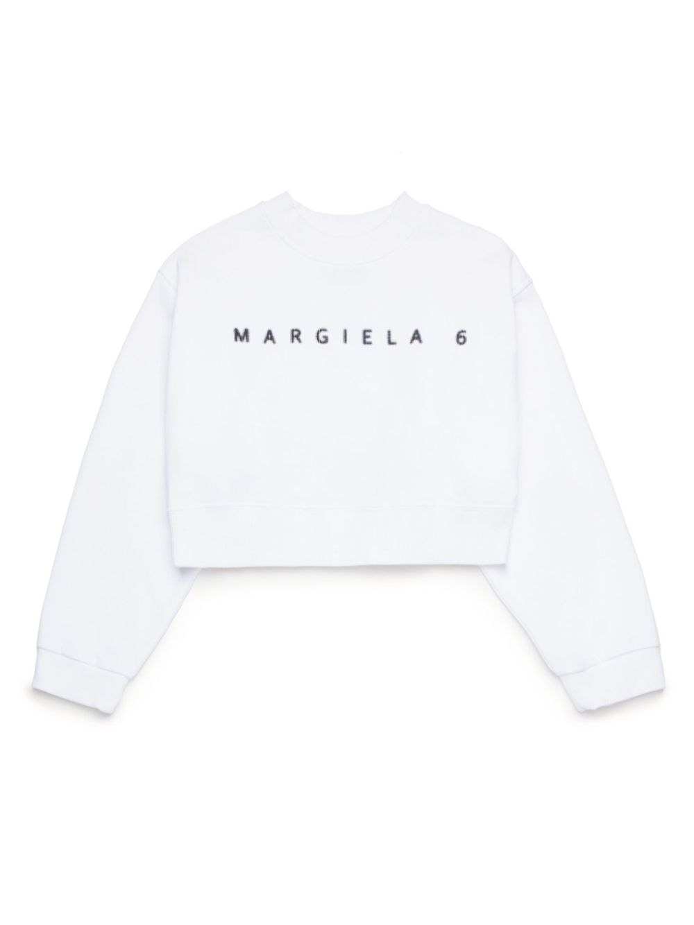 MM6 Maison Margiela Kids Sweatshirt mit Pixel-Logo-Print - Weiß von MM6 Maison Margiela Kids