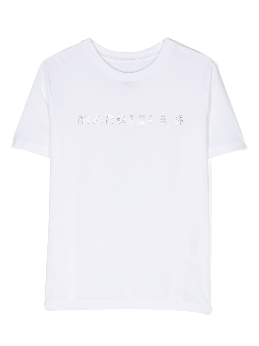 MM6 Maison Margiela Kids T-Shirt mit Strass-Logo - Weiß von MM6 Maison Margiela Kids