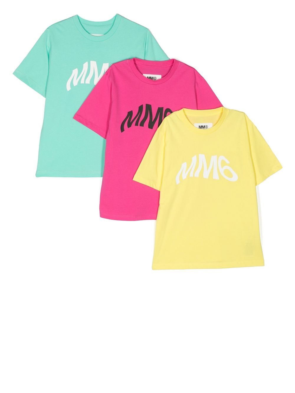 MM6 Maison Margiela Kids Set aus drei T-Shirts mit Logo-Print - Rosa von MM6 Maison Margiela Kids