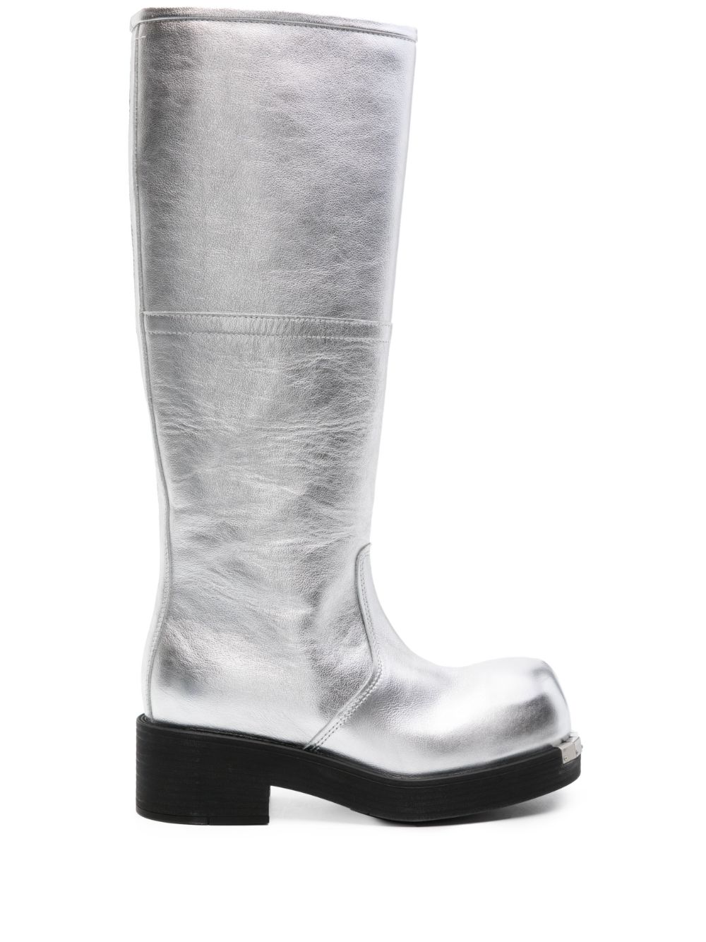 MM6 Maison Margiela Kniehohe Stiefel 50mm - Silber von MM6 Maison Margiela