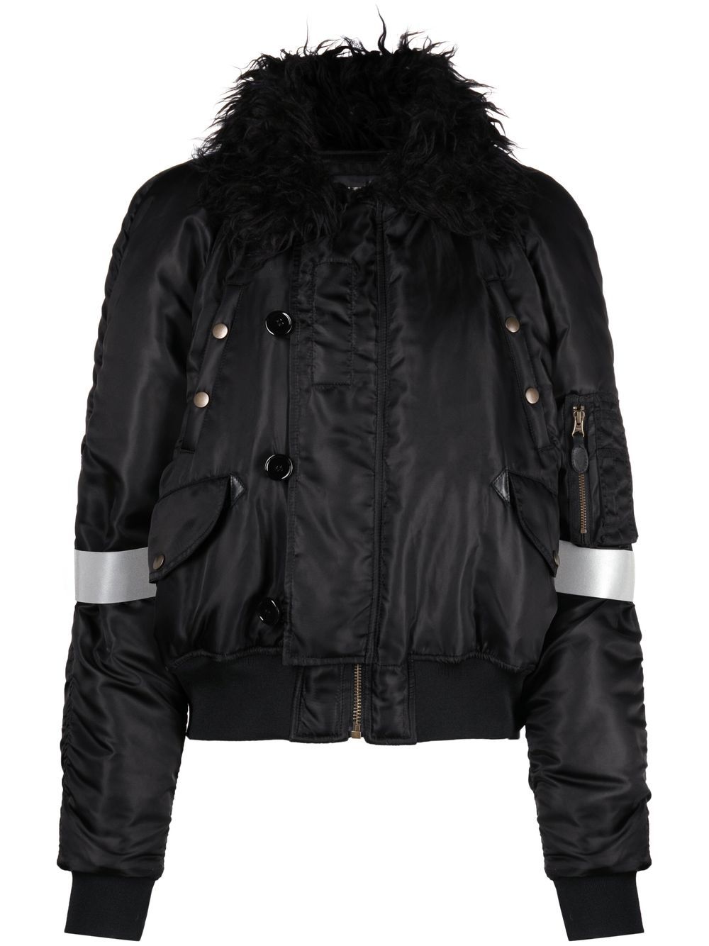 MM6 Maison Margiela Bomberjacke mit gebürstetem Kragen - Schwarz von MM6 Maison Margiela