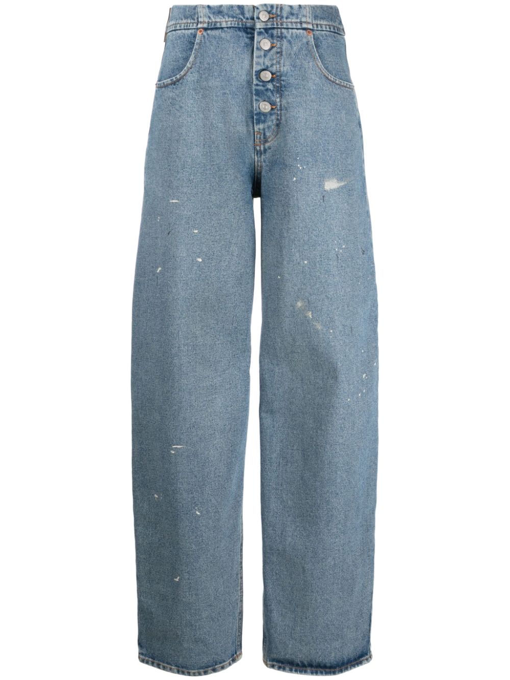 MM6 Maison Margiela Hoch sitzende Distressed-Jeans - Blau von MM6 Maison Margiela