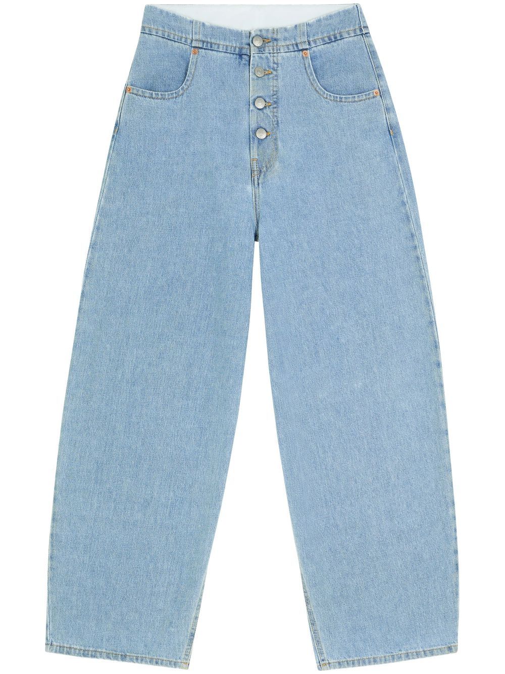 MM6 Maison Margiela Halbhohe Cropped-Jeans - Blau von MM6 Maison Margiela