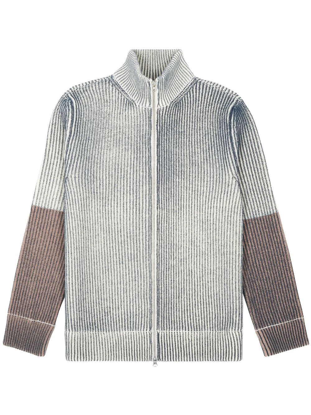 MM6 Maison Margiela Gerippter Cardigan mit Reißverschluss - Braun von MM6 Maison Margiela