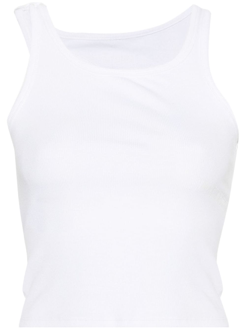 MM6 Maison Margiela Geripptes Cropped-Tanktop - Weiß von MM6 Maison Margiela