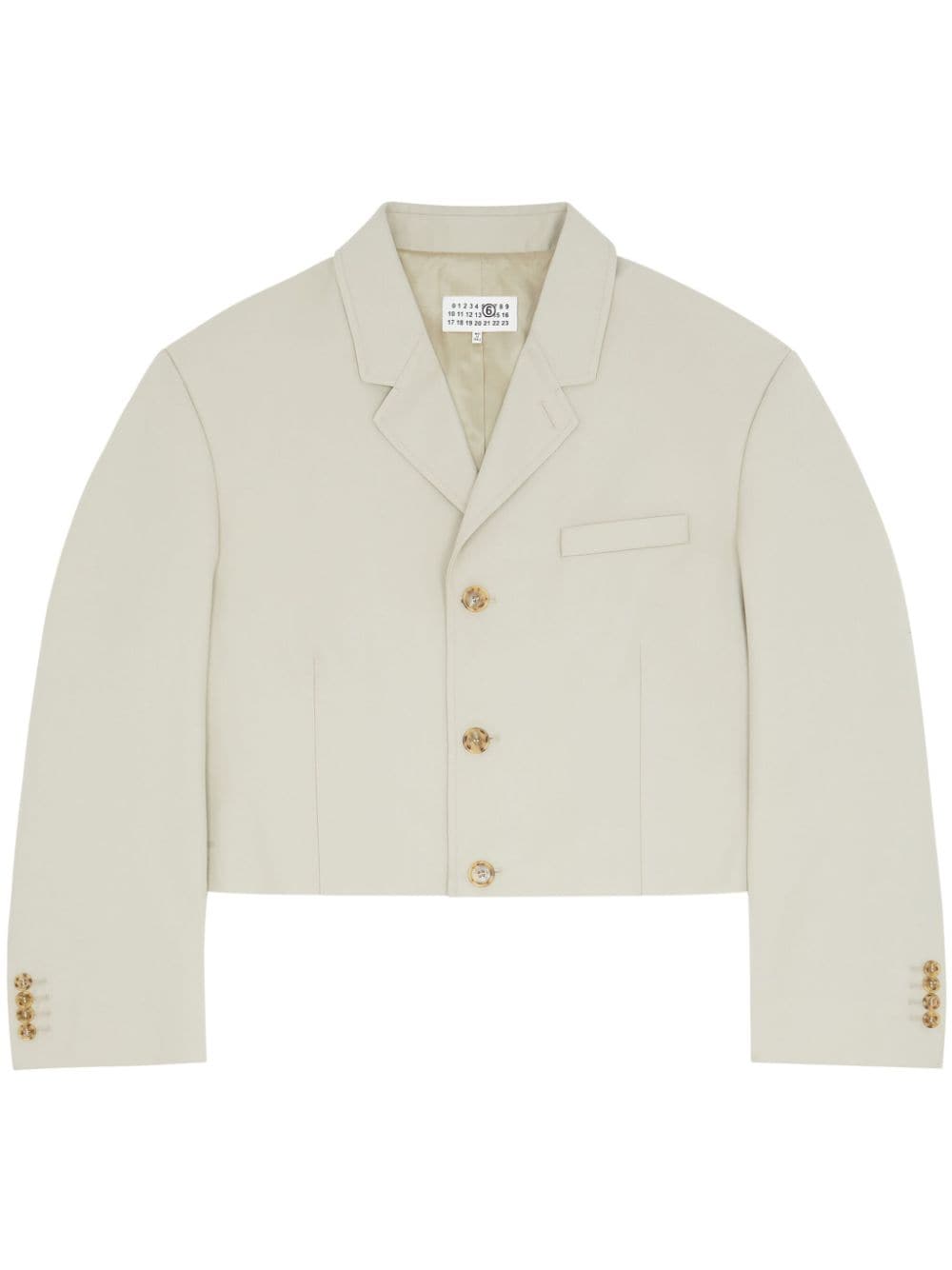 MM6 Maison Margiela Einreihiger Cropped-Blazer - Nude von MM6 Maison Margiela