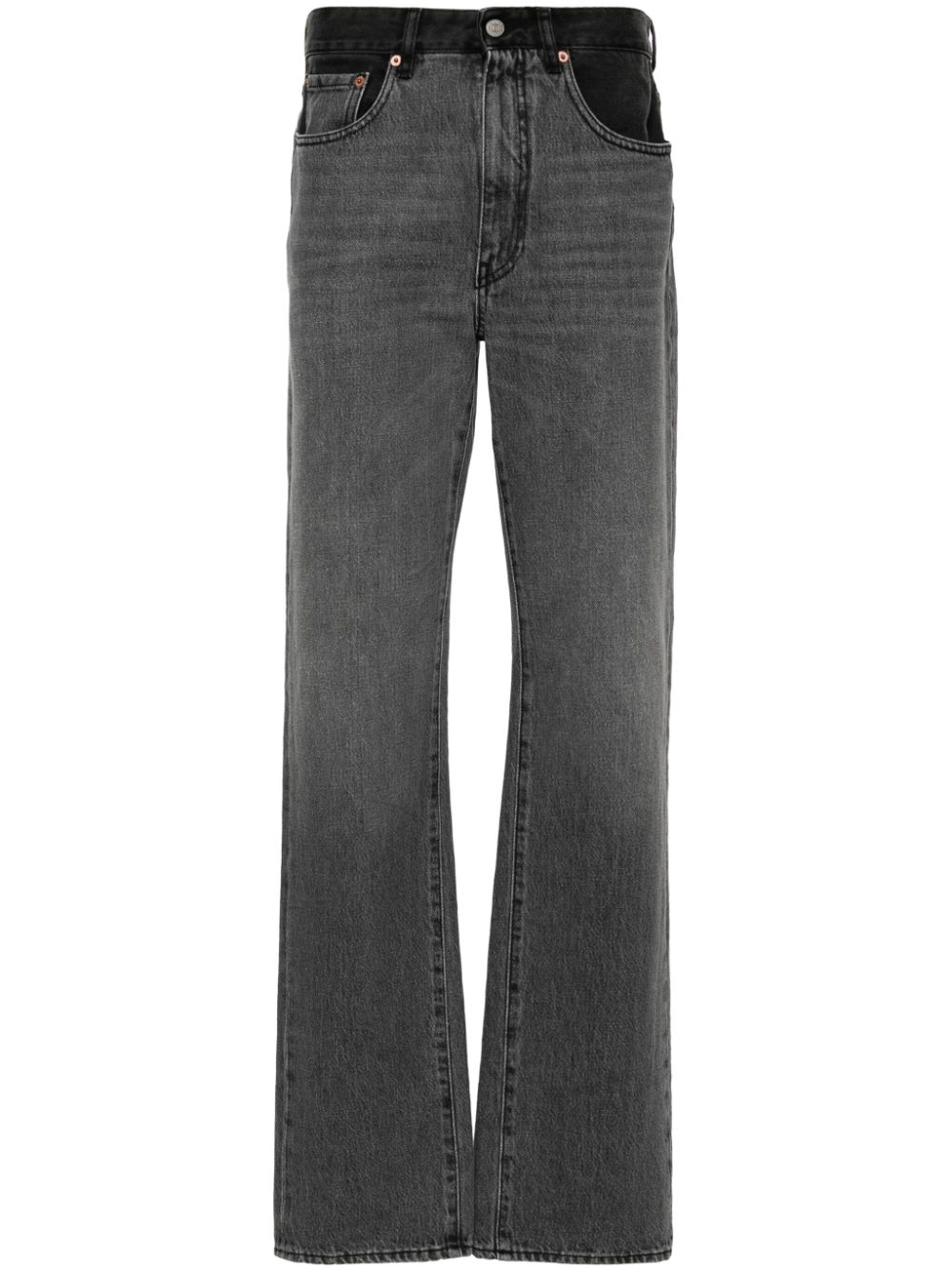 MM6 Maison Margiela Halbhohe Slim-Fit-Jeans - Grau von MM6 Maison Margiela