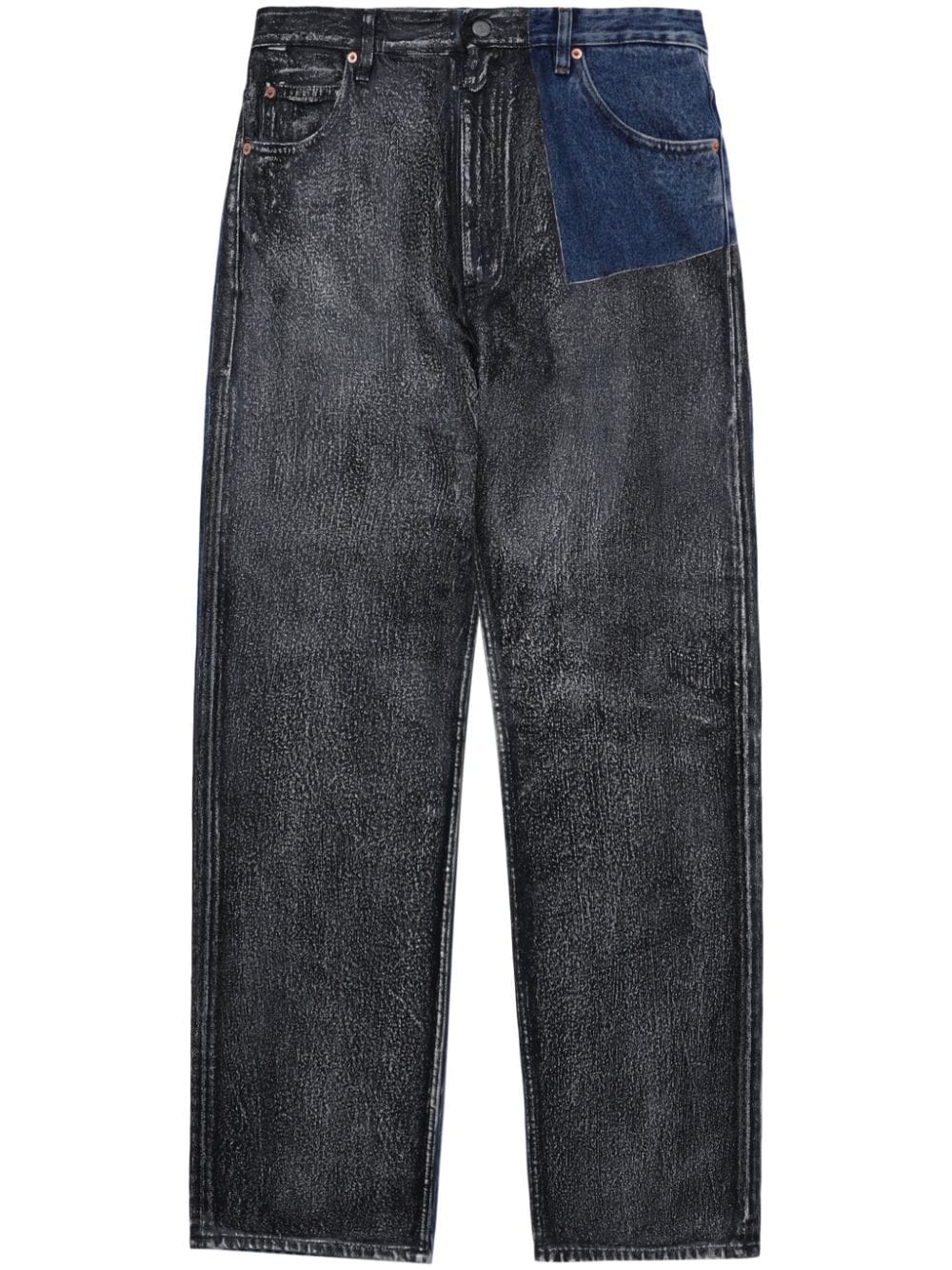 MM6 Maison Margiela Halbhohe Straight-Leg-Jeans - Grau von MM6 Maison Margiela