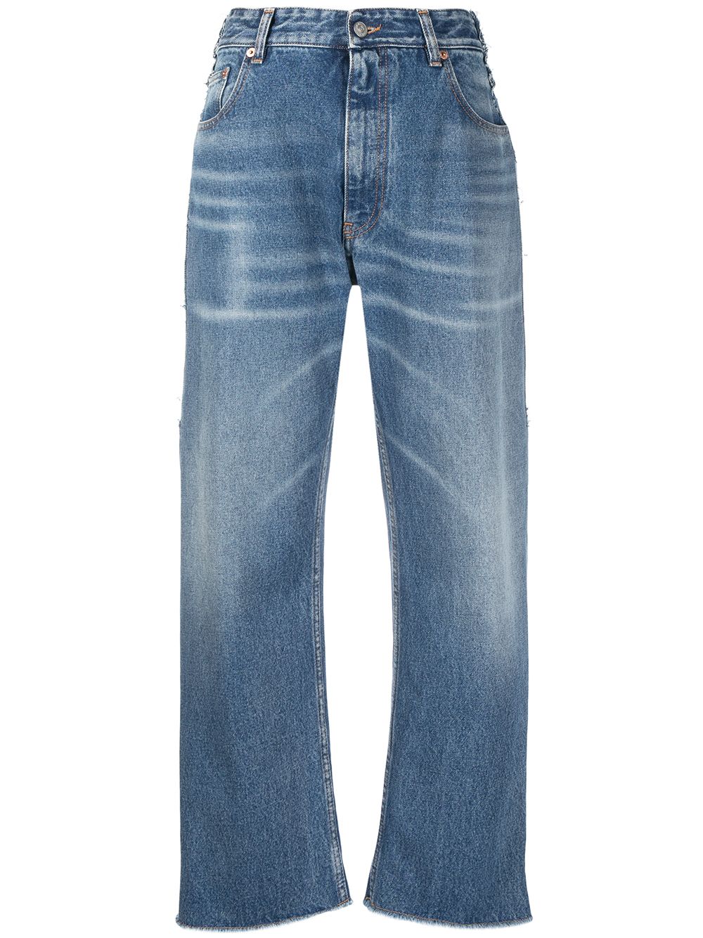 MM6 Maison Margiela Halbhohe Wide-Leg-Jeans - Blau von MM6 Maison Margiela