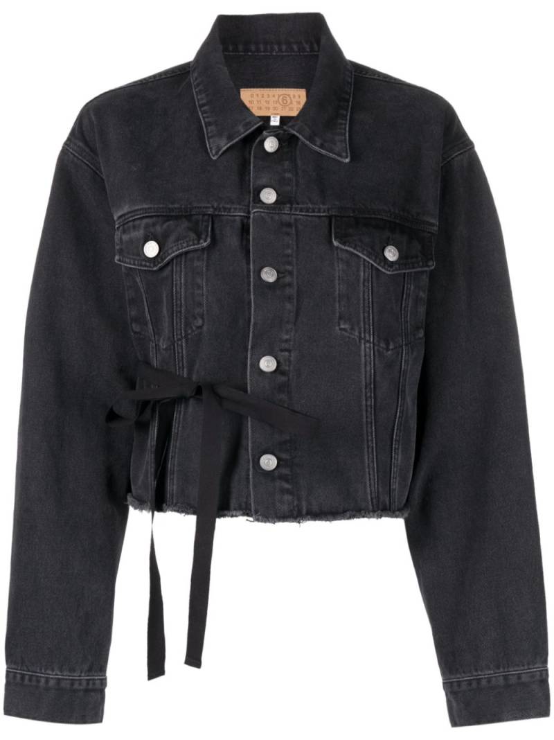 MM6 Maison Margiela Jeansjacke mit Umlegekragen - Schwarz von MM6 Maison Margiela