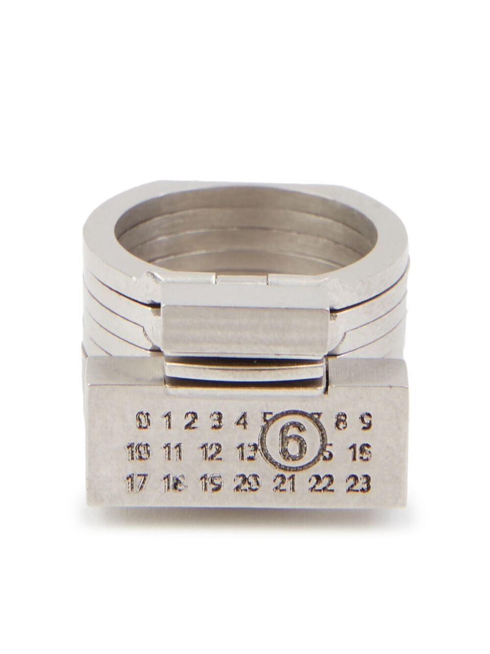 MM6 Maison Margiela Ring mit Logo-Gravur - Silber von MM6 Maison Margiela