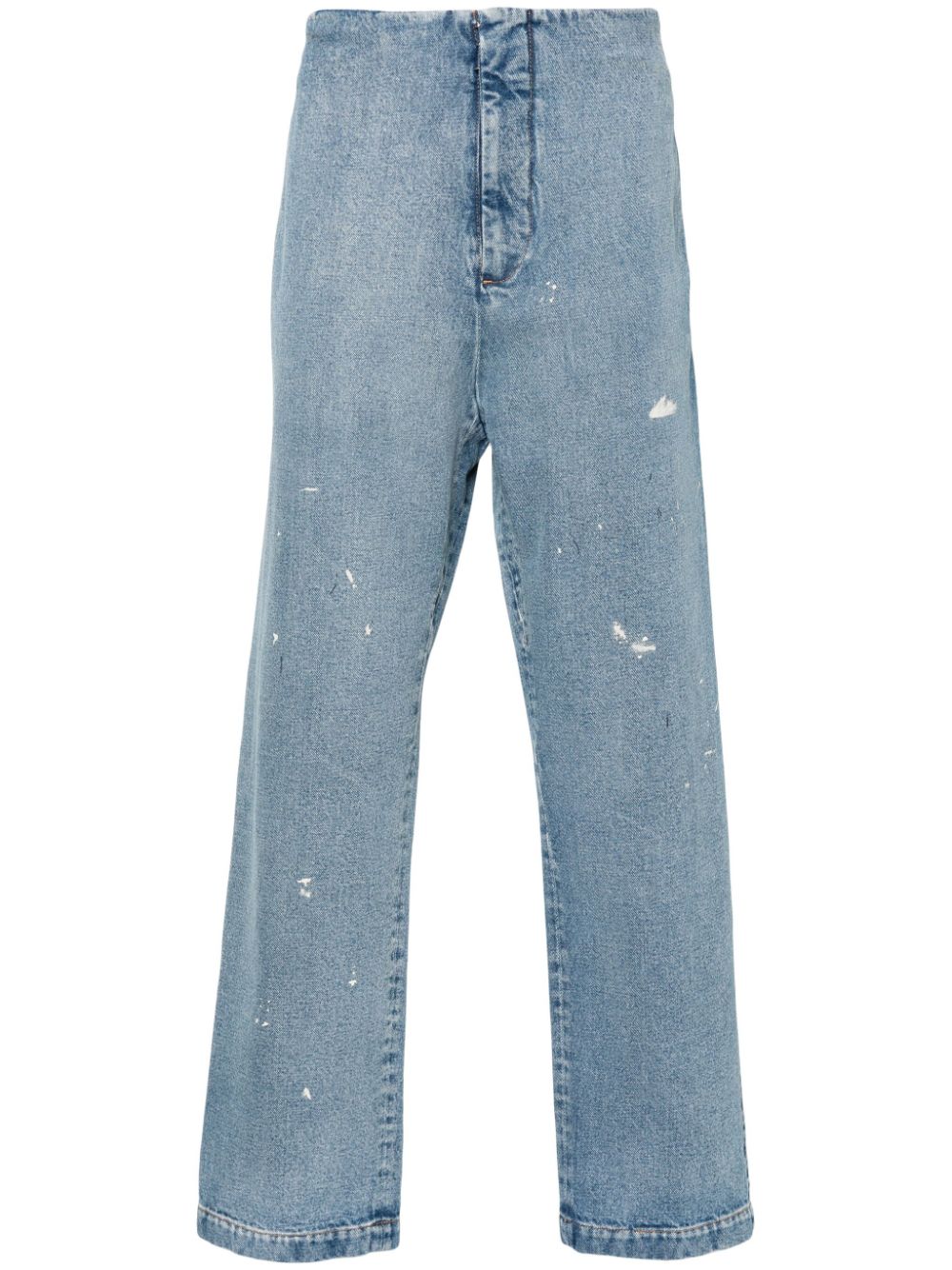 MM6 Maison Margiela Straight-Leg-Jeans mit Farbklecksen - Blau von MM6 Maison Margiela