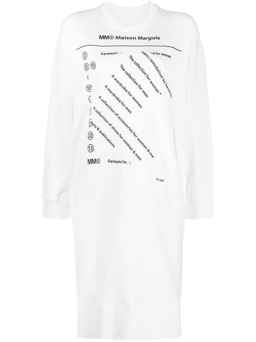 MM6 Maison Margiela Sweatshirtkleid mit Logo-Print - Weiß von MM6 Maison Margiela