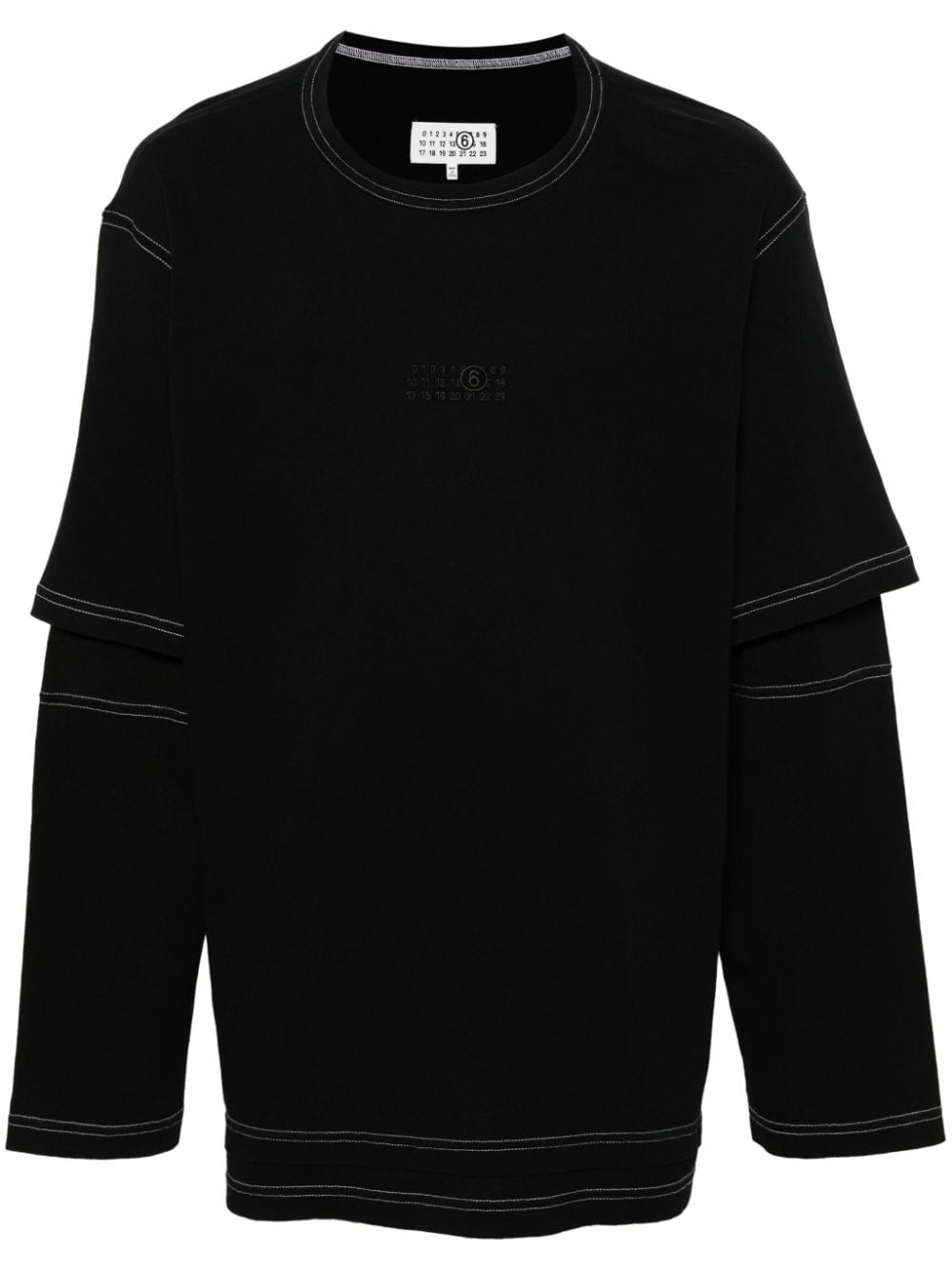 MM6 Maison Margiela T-Shirt im Layering-Look - Schwarz von MM6 Maison Margiela