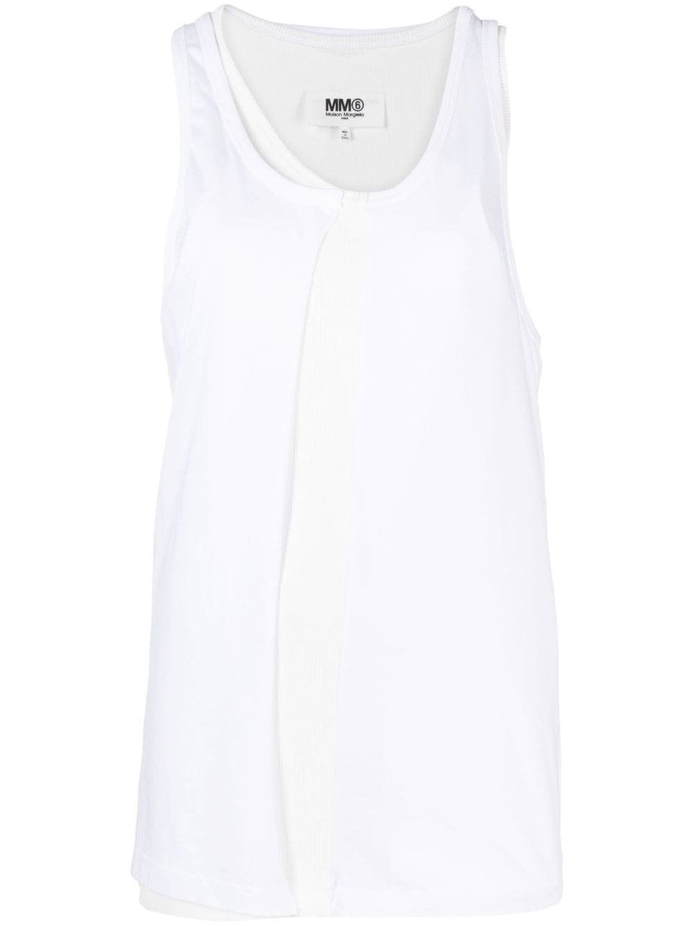 MM6 Maison Margiela Asymmetrisches Spliced Tanktop - Weiß von MM6 Maison Margiela