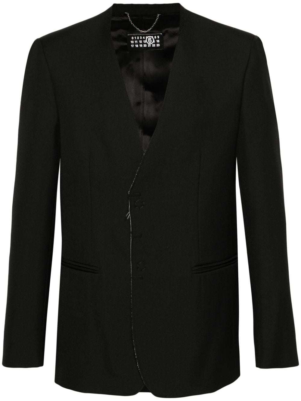 MM6 Maison Margiela Blazer ohne Kragen - Schwarz von MM6 Maison Margiela