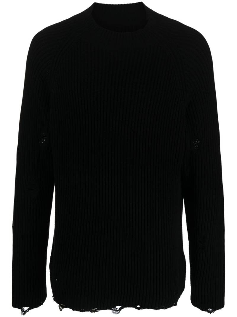 MM6 Maison Margiela Pullover im Distressed-Look - Schwarz von MM6 Maison Margiela