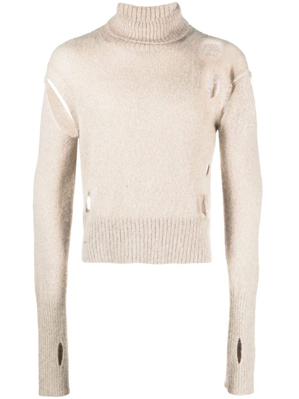 MM6 Maison Margiela Pullover im Distressed-Look - Nude von MM6 Maison Margiela