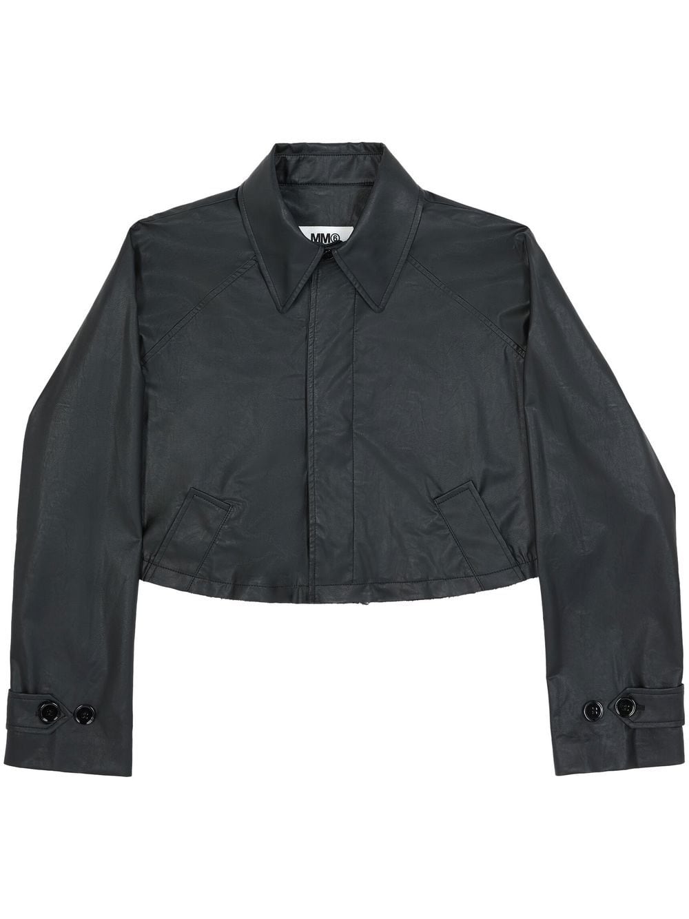 MM6 Maison Margiela Cropped-Trenchcoat - Schwarz von MM6 Maison Margiela