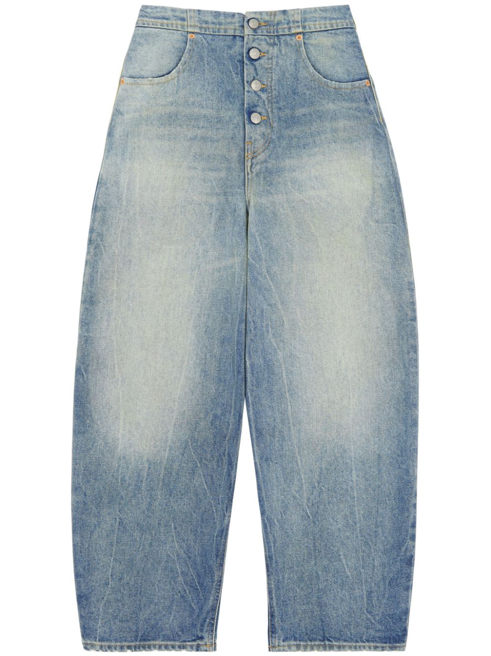 MM6 Maison Margiela Halbhohe Tapered-Jeans - Blau von MM6 Maison Margiela