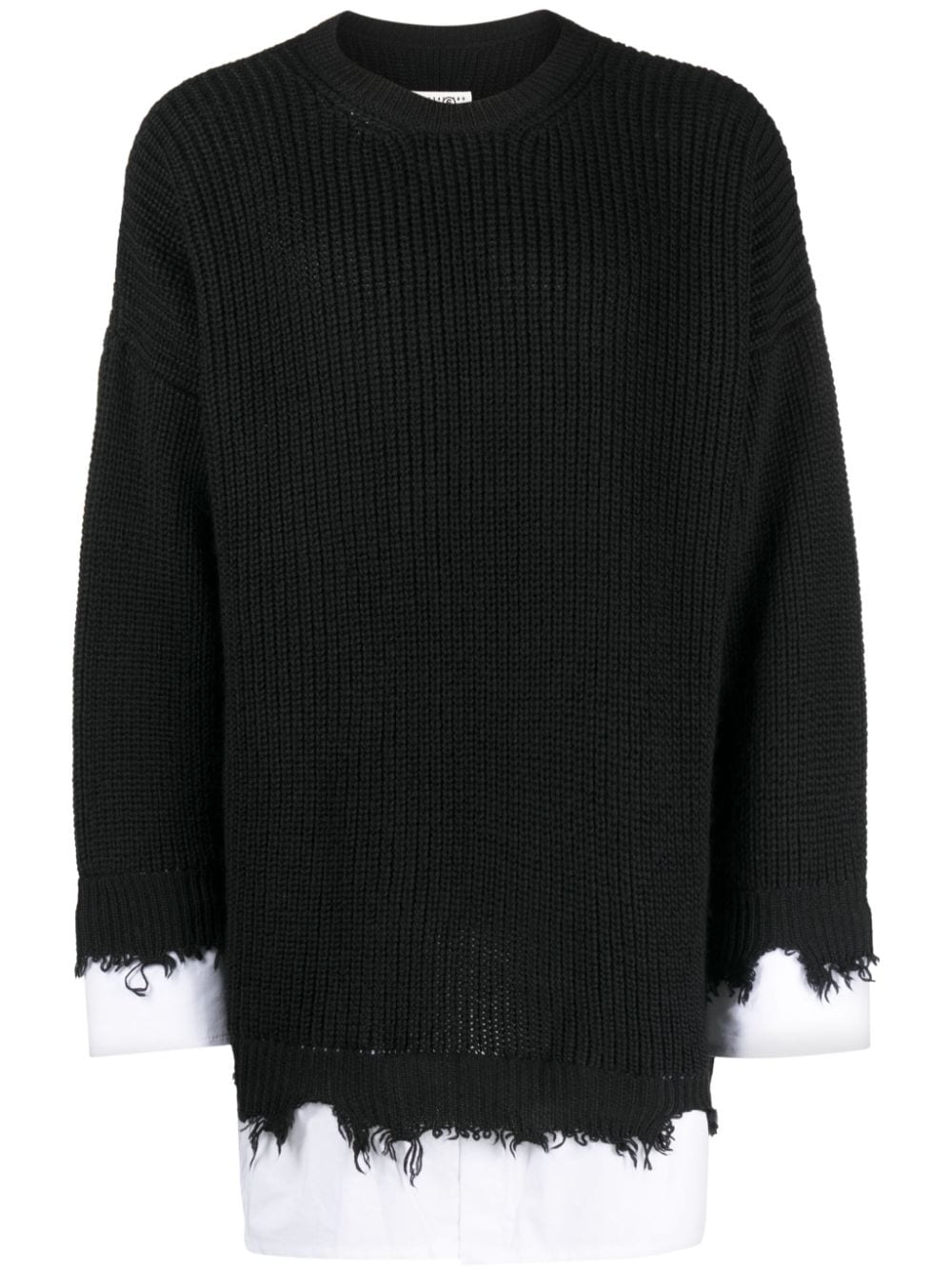 MM6 Maison Margiela Pullover mit Waffelstrick-Muster - Schwarz von MM6 Maison Margiela